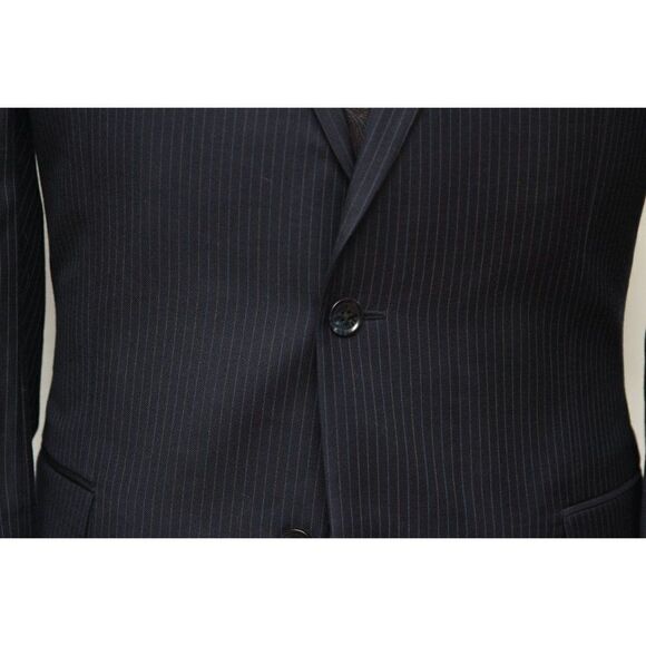 Tommy Hilfiger Mens 2-Bttn Blazer Sport Coat Jacket Navy Striped 40L E081251 - Picture 6 of 15
